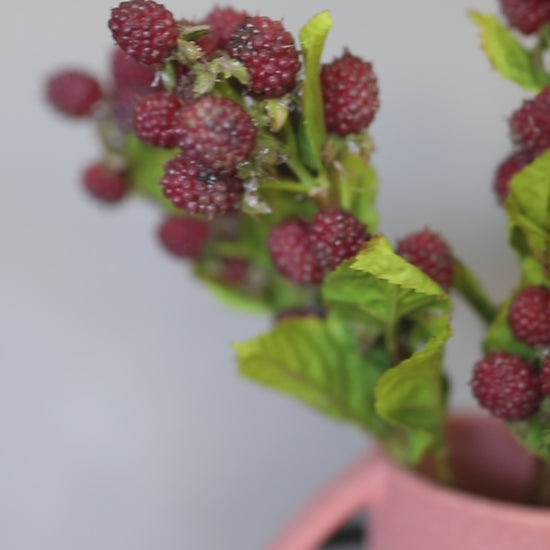 Red Fake Raspberries Arranged in Vase
