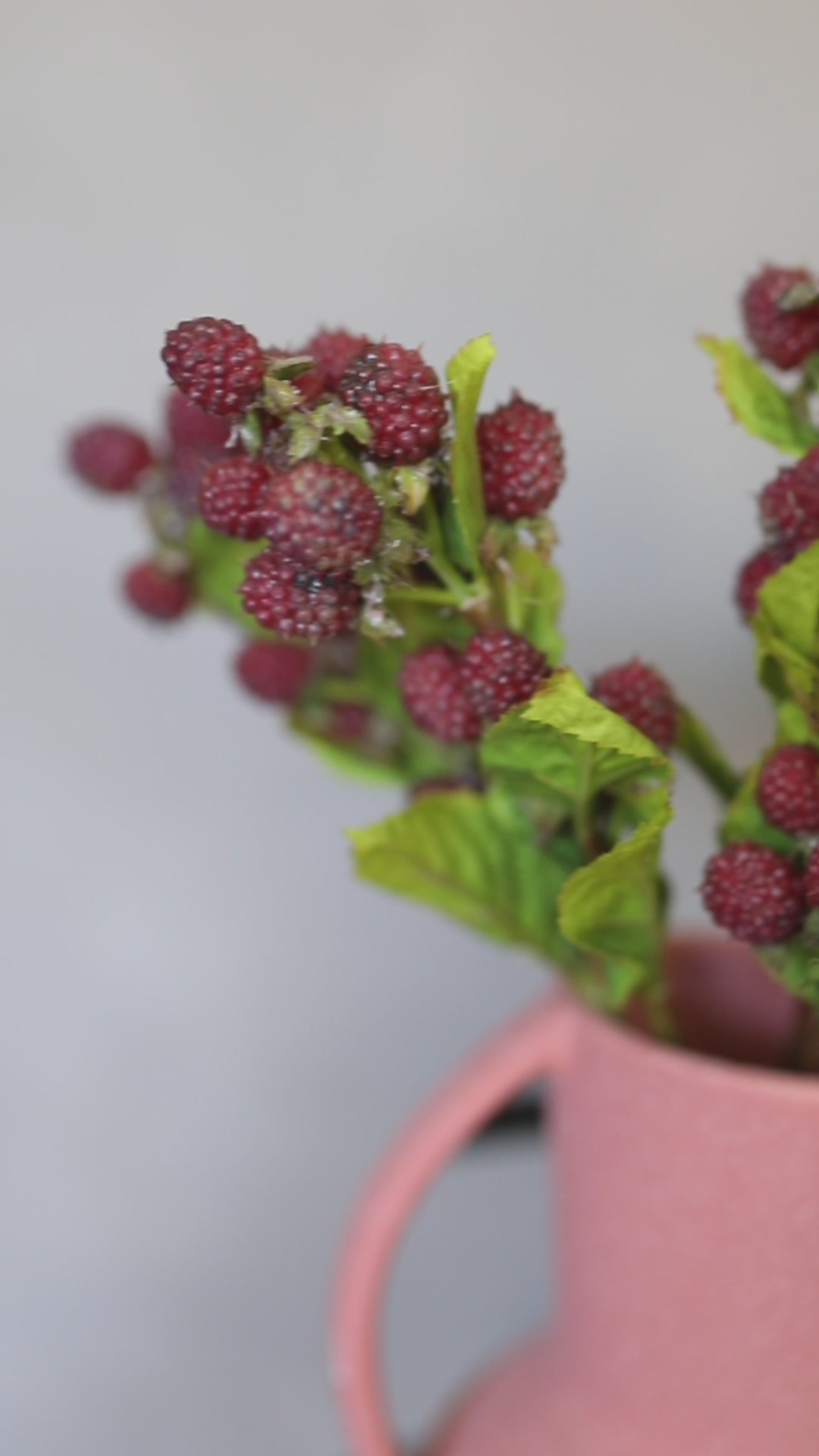 Red Fake Raspberries Arranged in Vase