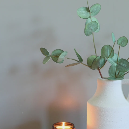 Video Showcasing Fake Eucalyptus Leaves in Home Setting