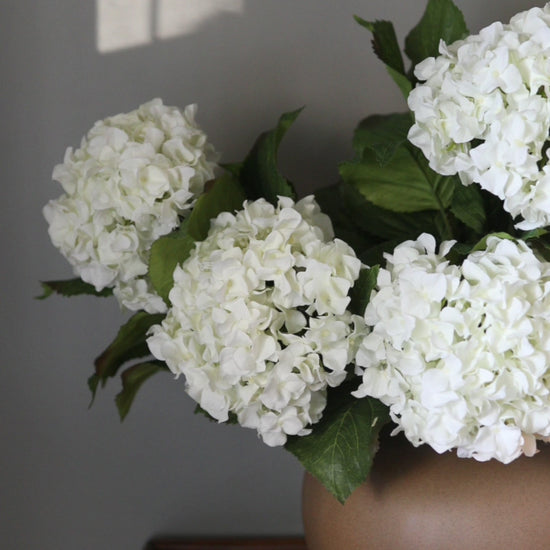 Video of Faux White Hydrangeas Styled in Home 