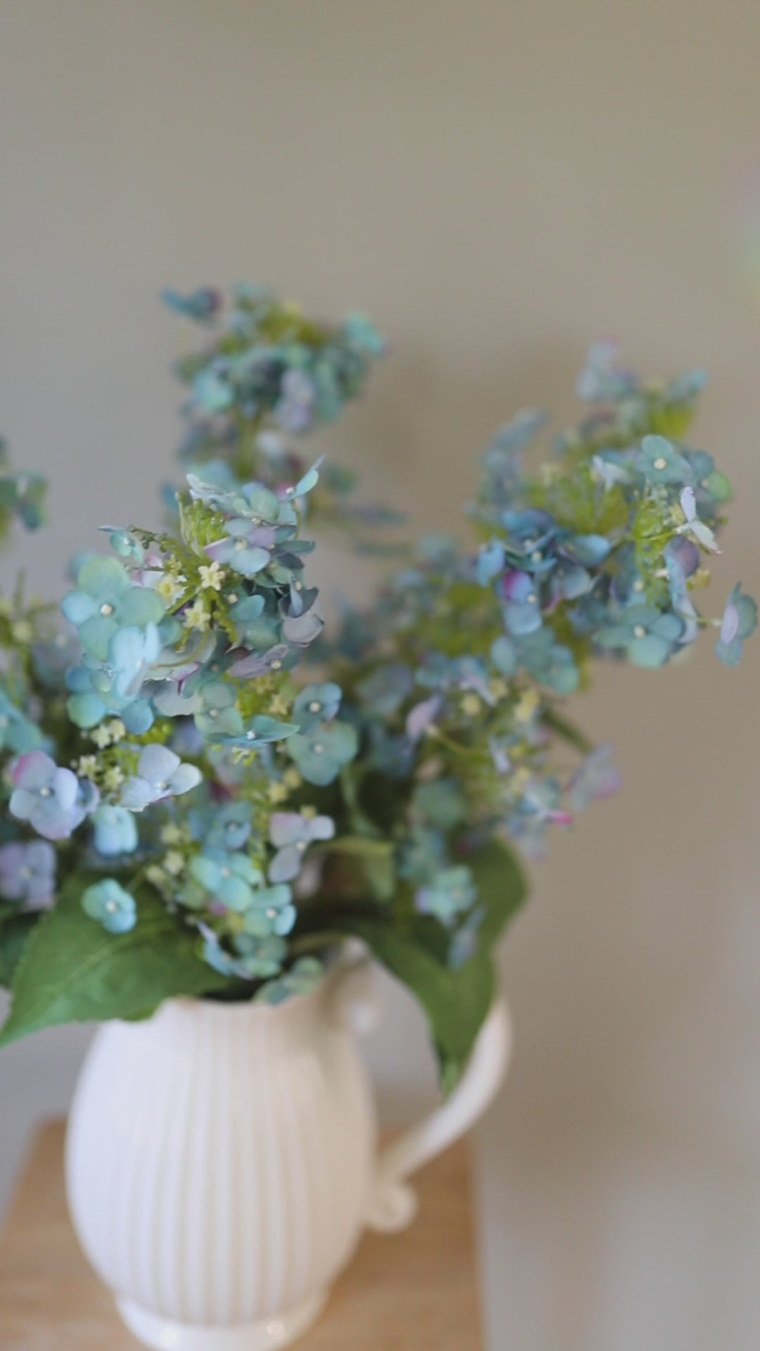 Video Clip of Faux Blue Butterfly Hydrangeas