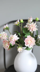Video Showcasing Silk Flowers Soft Pink Dahlias in Vase