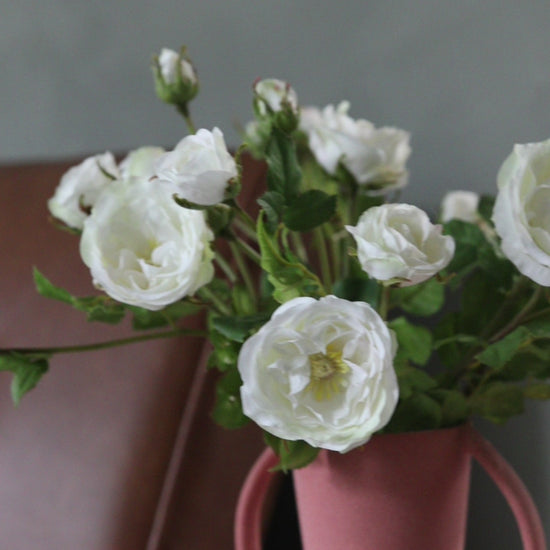 White Rose Silk Flower Spray Video