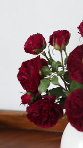 Video Showcasing Red Artificial Cabbage Roses Home Decor