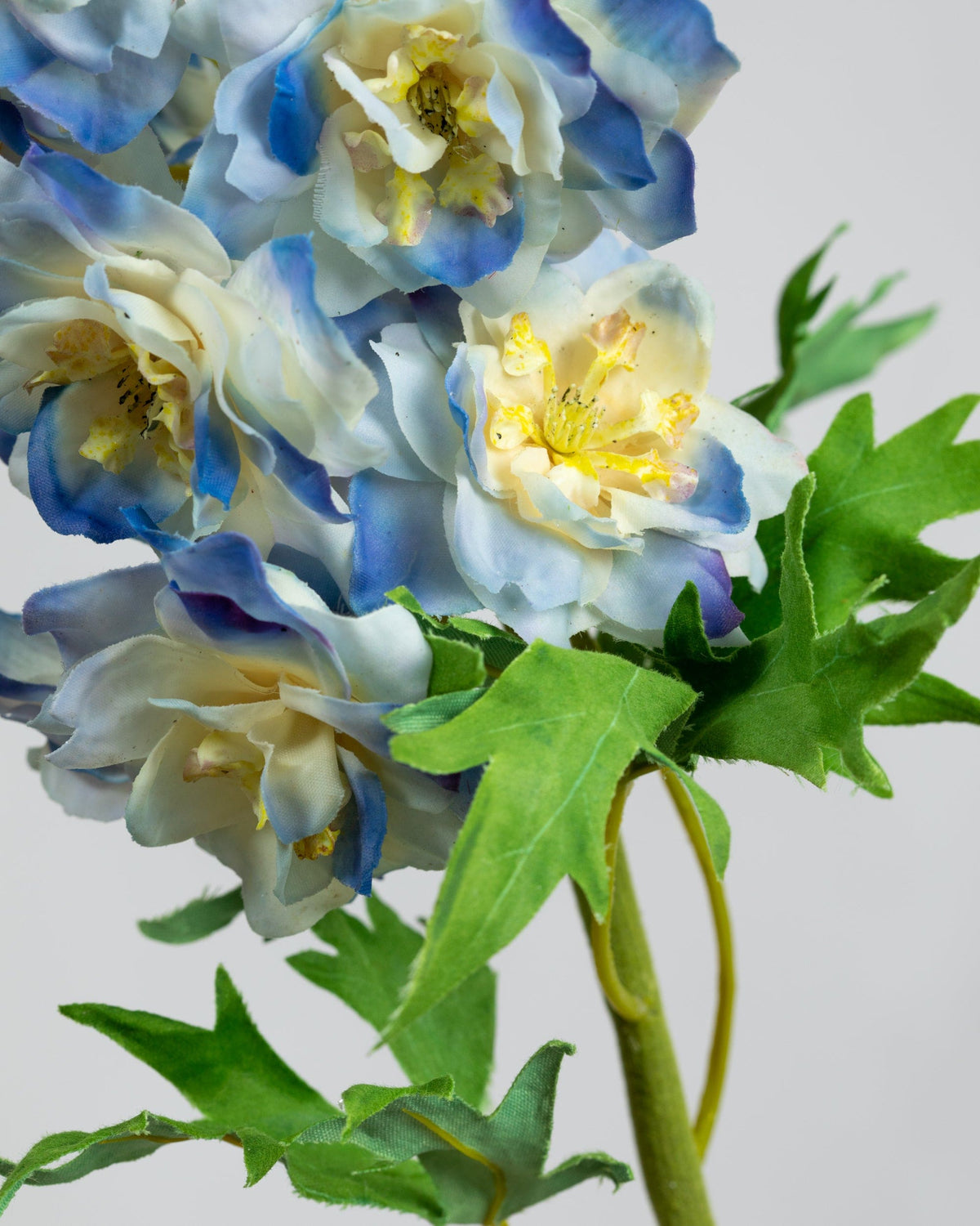 Prestige Botanicals Artificial Blue Delphinium Stem leaf close up